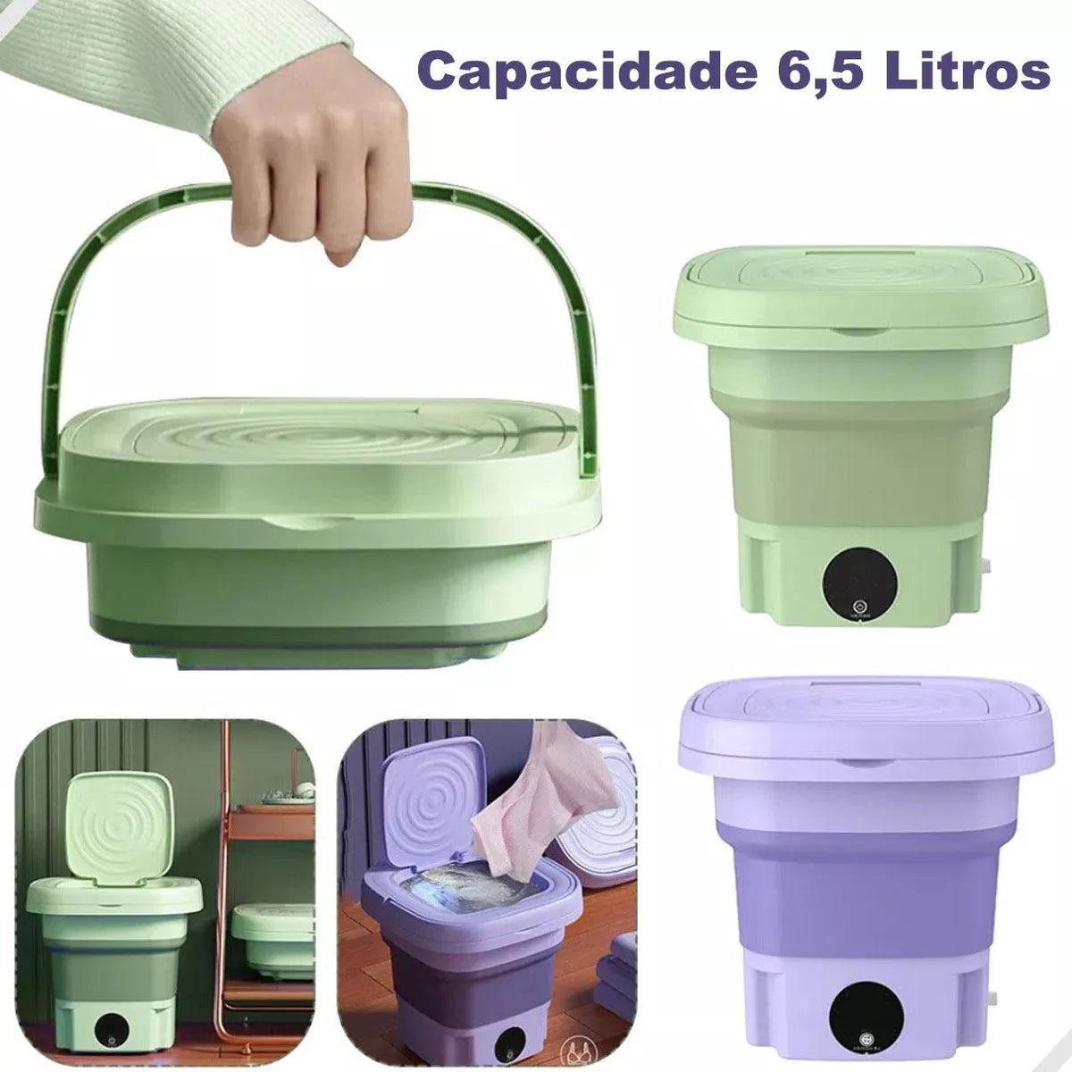 Mini Máquina de Lavar Roupa Portátil – Compacta, Potente e Perfeita para Pequenos Espaços